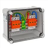 OBO Generatoranschlusskasten 2x2 PV-String a uf 2 WR-MPP 900V DC lichtgrau RAL 7035  – 5088440