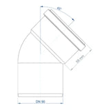 POLOPLAST PO Bogen POLO-KAL NG DN 90/45Grad   – 02172