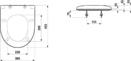 LAUFEN Laufen Moderna R Sitz + Deckel weiß abnehmbar mit Absenkautomatik   – H8935443000001