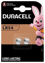 DURACELL Alkali Knopfbatterie 1.5V LR54, V10GA, 2er Blister   – 052550