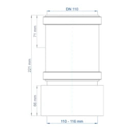 POLOPLAST PO Übergang von Spitzende auf Spitzende anderer Werkst.POLO-KAL DN 110/110-116mm   – 02872