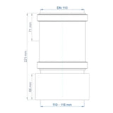 POLOPLAST PO Übergang von Spitzende auf Spitzende anderer Werkst.POLO-KAL DN 110/110-116mm   – 02872