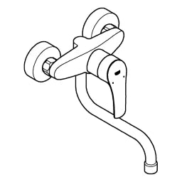 GROHE Grohe Eurosmart Einhand-SPT-Batterie Wandmontage Ausladung 217mm chrom   – 31 391 003