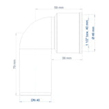 POLOPLAST PO Siphon-Anschlussknie POLO-KAL DN 40/32 (1 1/4")   – 02361
