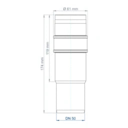 POLOPLAST PO Langmuffe POLO-KAL XS DN 50  – 102332