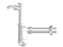 HUTTERER & LECHNER HL132.1/30 WT-Siphon DN32x5/4" m. WG-Anschl. u. Rosette   – HL132.1/30
