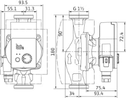 WILO Wilo Nassläufer-Hocheffizienzpumpe Yonos PICO plus 25/1-6, G11/2, 30W  – 4215504