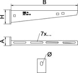 OBO Wand- und Stielausleger mit angeschweißt er Kopfplatte B110mm Stahl tauchfeuerver  – 6420656