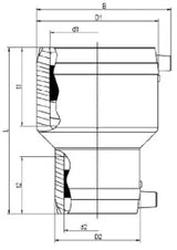 ALIAXIS Frialen E-Red.Muffe MR OEVGW-gepr. f.Wasser PN16 da  63x 50   – 612072