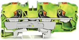 WAGO 3-Leiter-Schutzleiterklemme mit Drücker 10 mm², grün-gelb   – 2210-1307