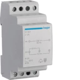 HAGER Klingeltrafo 230V/8+12V 4VA 2PLE  – ST301