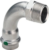 VIEGA Viega Bogen 90 Grad mit SC Sanpress Inox 2314 in 35mm x R1 1/4 Edelstahl   – 436 940