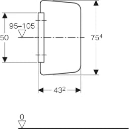 GEBERIT GE Urinaltrennwand Glas grau satiniert RAL 7035  – 115.211.CD.1