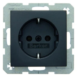 BERKER Steckdose SCHUKO B.3/B.7 anthrazit, matt   – 47431606