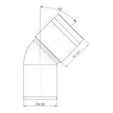 POLOPLAST PO Bogen POLO-KAL XS DN 50/45Grad  – 102122