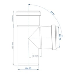 POLOPLAST PO Abzweig POLO-KAL NG DN 75/75/87Grad   – 02223