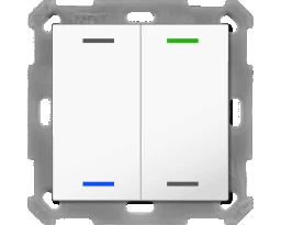 MDT KNX Taster Light 55 x 55 mm 2fach RGBW, reinweiß glänzend, Neutral   – BE-TAL5502.01