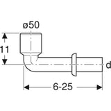 GEBERIT GE Anschlussbogen in PP d 50 fuer Stutzen zu Kaprun Caprino   – 152.231.11.1