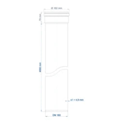 POLOPLAST PO Steckmuffenrohr POLO-KAL NG DN 160/4000   – 02067