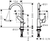 HANSGROHE HG Logis Waschtischmischer 210 Schwenkauslauf, chrom   – 71130000