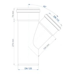 POLOPLAST PO Abzweig POLO-KAL NG DN 125/110/45Grad   – 02236