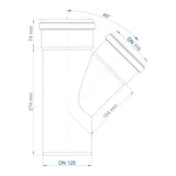 POLOPLAST PO Abzweig POLO-KAL NG DN 125/110/45Grad   – 02236