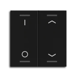 MDT Wippe für KNX Taster Light 55 2-fach, Schwarz matt, Schalten_Jalousie  – BE-TAL55W206.D1