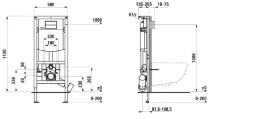 LAUFEN Laufen LIS INEOLINK Ins.Sys. 92011.5 Gr. f. Wand u. Dusch-WCs,  1120x135x500  – H9201150000001