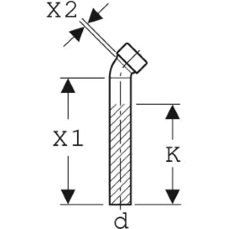 GEBERIT GE Anschlussbogen mit Quetschverschraub. 45 Gr. d40mm, PP   – 152.222.11.1