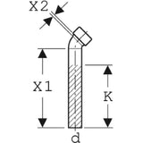 GEBERIT GE Anschlussbogen mit Quetschverschraub. 45 Gr. d40mm, PP   – 152.222.11.1