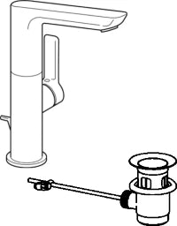 HANSA Hansa Ligna Waschtischmischer m. Ablaufgarnitur m. Flexschläuche chrom   – 5530 2203