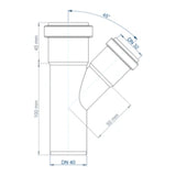 POLOPLAST PO Abzweig POLO-KAL NG DN 40/32/45Grad   – 02203