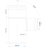 POLOPLAST PO Abzweig POLO-KAL 3S DN 75/50/87Grad  – 102645