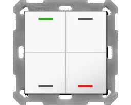 MDT KNX 55 x 55 mm Taster Light 4fach neutral reinweiß glänzend   – BE-TAL5504.01