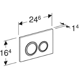 GEBERIT GE Betaetigungsplatte Sigma50 2-Mengen mustang-schiefer, Ringe verchromt, round   – 115.884.JM.1