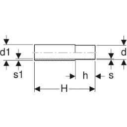 GEBERIT GE Mapress C-Stahl Kombirohr mit Anschweissende d54 x 60,3mm  – 12418