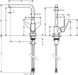 HANSGROHE HG Focus Spültischmischer Schwenkauslauf chrom   – 31817000