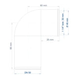 POLOPLAST PO Siphon-Anschlussknie POLO-KAL DN 50/40 (1 1/2")   – 02364