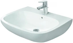 DURAVIT Duravit D-Code Waschtisch 650x500mm m.Überlauf, m.Hahnlochbank, weiß   – 23106500002