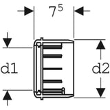 GEBERIT GE PE Reduktionsmuffe fuer Wand-WC d 90/110mm 367928   – 367.928.16.1