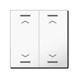 MDT Wippe für KNX Taster Light 55 2-fach, Reinweiß glänzend, Jalousie  – BE-TAL55W202.A1