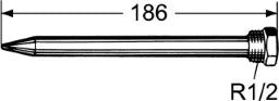 HEIMEIER Heimeier Tauchhülse messing 1/2" x 186mm Gesamtlänge  – 6602-00.363