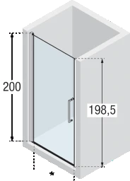 NOVELLINI Novellini Passion Pendeltür für SW oder Nische, 77-81/200cm, chrom, ESG  – BPPADUNPT1FSN
