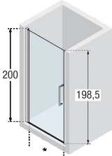 NOVELLINI Novellini Passion Pendeltür für SW oder Nische, 77-81/200cm, chrom, ESG  – BPPADUNPT1FSN