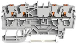 WAGO 4-Leiter-Durchgangsklemme mit Drücker 2,5 mm², grau   – 2202-1401