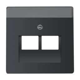 BUSCH-JAEGER Zentralscheibe 2-fach für RJ45 Dosen div. Flächenprogramme, schwarz matt   – 2CKA001710A3911