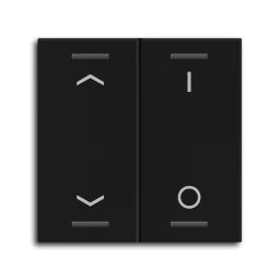 MDT Wippe für KNX Taster Light 55 2-fach, Schwarz matt, Jalousie_Schalten  – BE-TAL55W206.C1