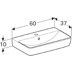GEBERIT SANITAER Geberit Renova Compact Waschtisch 60x37cm, weiß  – 226160000