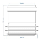 POLOPLAST PO Übergangsrohr innen/innen POLO-KAL DN 110/90   – 02367