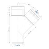 POLOPLAST PO Abzweig POLO-KAL XS DN 75/75/45Grad  – 102221